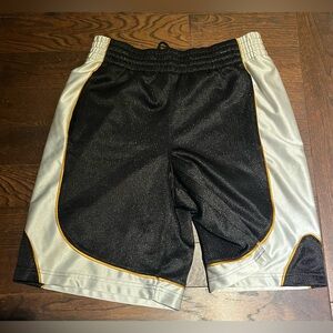 Footlocker-Black and Gray Athletic Shorts with Gold Accents